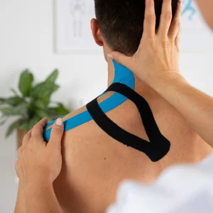 female-physiotherapist-applying-elastic-medical-bandage-male-patient
